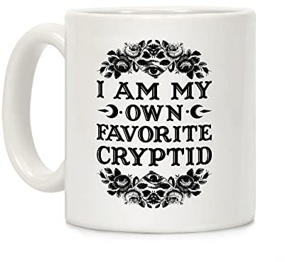 LookHUMAN Favorite Cryptid Kaffeetasse aus Keramik, 325 ml, Weiß