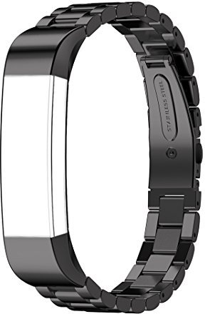 AISPORTS Kompatibel mit Fitbit Alta Armband für Damen und Herren, Fitbit Alta Strap Edelstahl Metallarmband Massives Verstellbares Sportarmband Ersatzband für Fitbit Alta/Alta HR Fitness Tracker