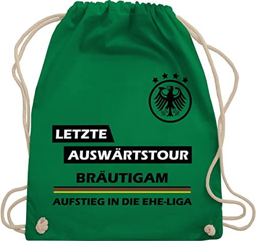 Shirtracer Turnbeutel Rucksack - JGA Junggesellenabschied Männer - Letzte Auswärtstour Bräutigam - Unisize - Grün - auswärts polter rucksäcke jungesellenabschied groom beutelrucksäcke