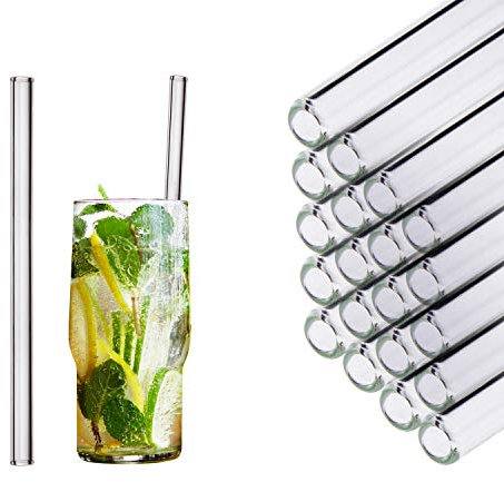 HALM 50x Glas-Strohhalme 20cm für Hochzeit mit persönlicher Gravur als Gastgeschenk - Feier, Firmenfeier, Geburtstag, Verlobung, Taufe, Geschenk - Glasstrohalme Spülmaschinenfest