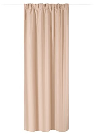 JEMIDI Vorhang Blickdicht 140x250cm - Gardine mit Kräuselband Universalband - 100% Polyester Schal lang für Wohnzimmer Schlafzimmer - beige