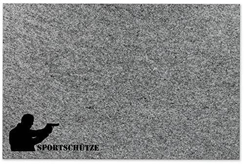 WB wohn trends Dicke Filz-Unterlage für Waffen-Pflege, Sportschütze, 45x30cm Waffen-Reinigung Kurz-Waffe Pistole Filz-Matte, Motivauswahl möglich