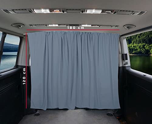 BREMER SITZBEZÜGE Abtrennung Fahrerhaus Sonnenschutz Führerhaus Gardinen Vorhang kompatibel mit Renault Trafic 3 ab 2014 Grau Camping Wohnmobil Zubehör