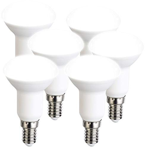 Luminea LED Spot E14: 6er-Set LED-Reflektor R50 tageslichtweiß 450lm, E14, 5W (ersetzt 40 W) (LED Strahler, Lampe Leuchtmittel, Einbaustrahler)