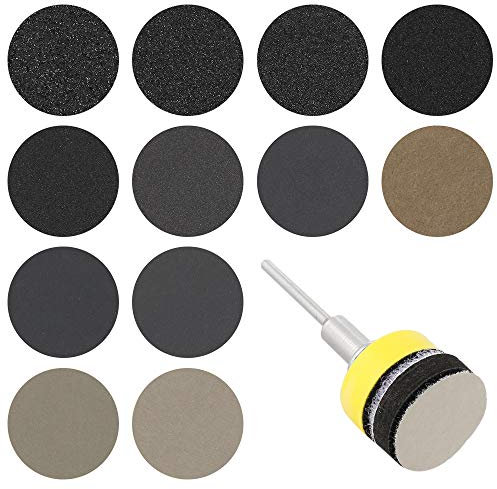 180 pezzi Disco abrasivo carta grana 60/80/100/150/240/400/800/1200/2000/3000/5000/10000 per smerigliatura lucidatura lucidatura (25 mm)