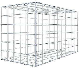 GABIONA Gabione 100 × 60 × 50 cm (L x H x T) – Steinkorb aus 4 mm Draht, Maschenweite 10 × 10 cm, C-Ring Verschluss + Gratis-Zange – ideal für Sichtschutz, Gabionenzaun, Gartenmauer und Steinkorbwand