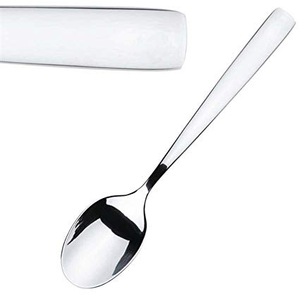 Elia Aspect Tea Spoon 18/10 (Box 12) | Highly polished mirror finish offers a sleek look, with a generous gauge and curved square base for a comfortable grip.