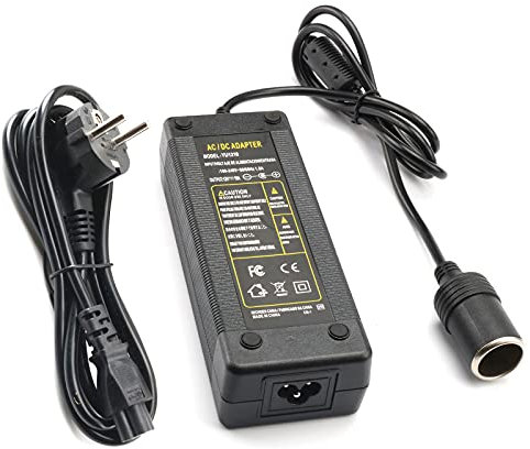 120W 12V 10A KFZ Netzadapter AC-DC Spannungswandler Stromwandler 200V 230V bis 240V auf 12V Zigarettenanzünder Netzteil Adapter für Kompressor Kühlbox, LED Lampen und Ventilatoren