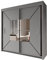 INTERWOOD Modern center Mirror Sliding Doors Wardrobe, featuring double sliding Doors, Hanging Rails & Adjustable Shelves, Space Saving solutions for Bedroom furniture in Matt finish 203cm(grey)