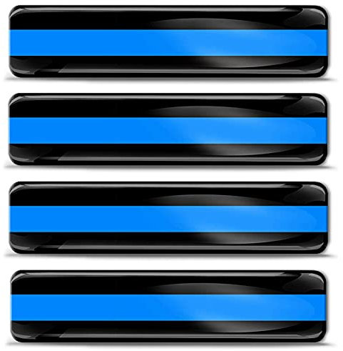 Biomar Labs® 4 x Aufkleber 3D Gel Silikon Stickers UK USA Americanische Polizei Dünne Blaue Linie Flagge Thin Blue Line Police Flag Fahne Autoaufkleber F 35