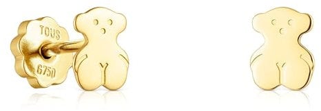 TOUS Ohrringe aus 18 Karat Gelbgold für Babys und Mädchen, mit 0,5 cm Bärenmotiv, diskret und klassisch, Babykollektion