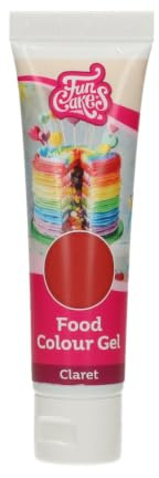 FunCakes Food Colour Gel Claret: Hochkonzentrierte Lebensmittelfarbe für Teig, Sahne, Fondant, Marzipan. Einfache Dosierung. Einzelne Tropfen, um lebendige Farben zu erzeugen. Halal. 30 g.
