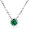 Qings Grün Zirkonia Geburtsstein mit Halskette Anhänger 925 Sterling Silber Weissgold Edelstein Kette Mode Schmuck Geburtstag Geschenke für Mutter Frauen Mädchen