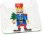 Boston International Piatto da portata in vetro natalizio, 30 x 30 cm, schiaccianoci con albero