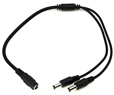 G.W.S® 1 Female to 2 Male 2.1mmx5.5mm 12V DC Power Supply Splitter Cable for LED Strip Lights CCTV Camera