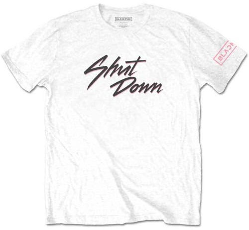 Blackpink T Shirt Shut Down Band Logo Nue offiziell Unisex Weiß L