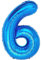 Vthoviwa 40 Zoll/18 Farbens Luftballon Zahlen 6 Blau, Luftballon 6. Geburtstag Foil Ballon, 0123456789,10-19,20-25,30,40,50,60,70,80,90, Folienballon 6 Party Dekoration Helium Unterstützen