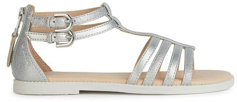 Geox J Sandal Karly Girl, Argento 4, 30 EU