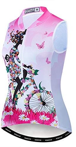 Hotlion Fahrradweste für Damen, halber Reißverschluss, ärmellos, Fahrradtrikot, 1Rosa, S