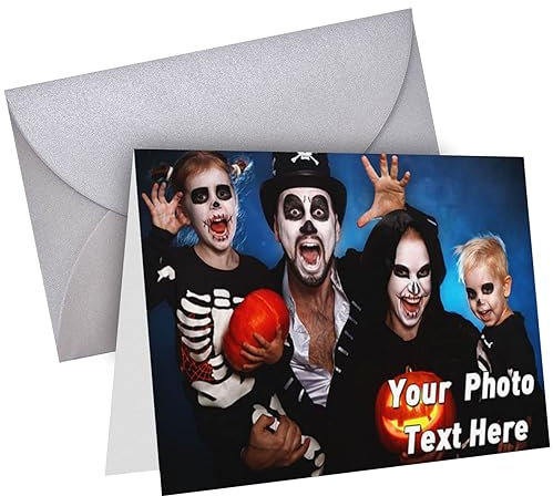 LucBuy Personalisierte Grußkarte mit Foto Text, Individuelle Dankeskarten mit Umschlag,Individuelle Einladungskarten als Geschenke,Geburtstagskarte für Weihnachten Hochzeit Abschluss Jahrestag (A5)