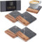TKNO Coasters - Marble Coasters Set of 4 | Luxury Handmade Anti-Slip Black Marble & Brown Wood Coasters for Kitchen, Dinning, Bedroom, Living Room, for Women Men for Cups Mugs, Tables & Home Decor 4