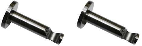 GARDINIA Träger mit Metallmontageplatte für Gardinenstange, 1-läufig, Offen, Inkl. aller Montage-Teile, Serie Chicago, Ø 20 mm, Titan (Packung mit 2)