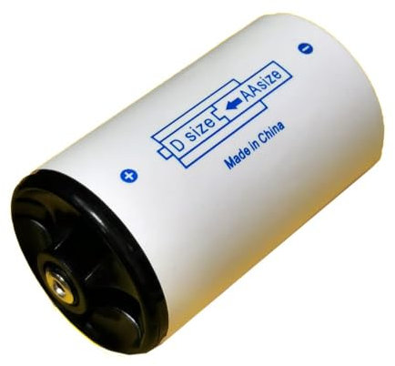 AA to C Battery Adapter Battery Converter Cases Holder Shell for AAA Battery (White Color,Pack of 4)