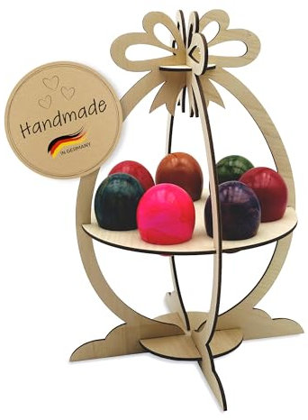 Birdart Box® Exklusiver Ei Servierer aus Holz – moderner Ostereier Halter stabil und hochwertig, einzigartiger Eierhalter und Tischdekoration (S - 7 Eier, Holz Natur)