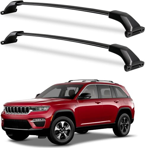 YUEGOO 2 Stück Auto Dachträger Gepäckträger Relingträger für Jeep Grand Cherokee WL 2022 2023, Autodachträger Querstangen aus Aluminium für Fahrradträger, Dachboxen, Skihalter