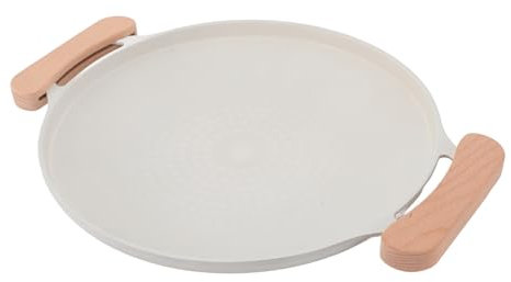 Asixxsix Poêle à Gril Coréenne de Conception Portable, Plaque de Cuisson pour Barbecue avec Revêtement en Pierre Maifan, Poêle à Barbecue Intérieure et Extérieure en Aluminium et Bois
