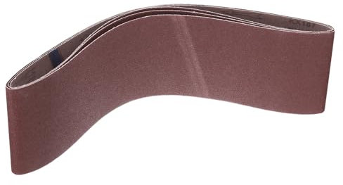 sourcing map 3 correas de lijado de óxido de aluminio de grano 80, 6 x 48 pulgadas, papel de lija pulido de metal para lijadora de banda y disco