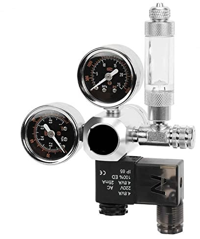 LEprem CO2-Regleranzeige Versiegelung leicht zu lesen Aquarium CO2 Regler einstellbar CO2 Magnet AC Regler mit Blasenzähler für selbst gebrautes Fassbier