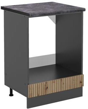 Vicco Herdumbauschrank R-Line, Artisan-Eiche/Anthrazit, 60 cm, AP Anthrazit