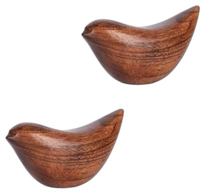 Handgefertigte Vogel-Skulptur aus Akazienholz, elegante Dekofigur aus Holz für Zuhause und Büro, von der Natur inspirierter Tischakzent für Wohnzimmer, Schlafzimmer, 11,4 x 5,1 x 6,3 cm, Natur