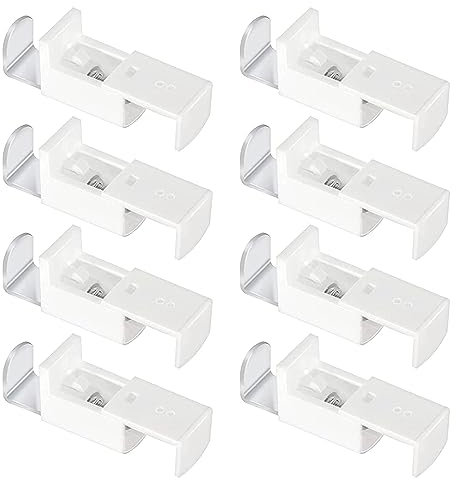 8 Stück Klemmträger Plissee, Klemmträger für Jalousien, Plissee klemmträger Set, Plissee Ersatzteile Klemmträger(Farbe:Weiß)