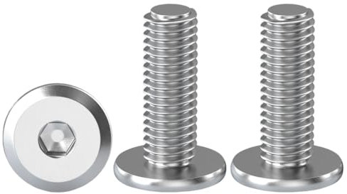 Drenky Vis à Tête Plate à Six Pans Creux Lot De 20 Vis à Tête Cylindrique Hexagonale à Bride M6 X 16 mm Boulons à Tête Plate Hexagonale en Acier Inoxydable A2 V2A Vis à Métaux, Filetage Complet