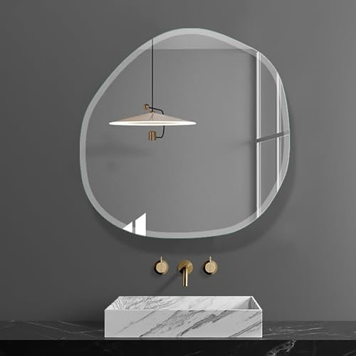 HZSCL Unregelmäßiger Spiegel Für Die Wand, Rahmenloser Wandspiegel, 43cm, 49cm, 60cm, 70cm, Badspiegel, Asymmetrischer Spiegel, Schminkspiegel Für Schlafzimmer, Eingangsbereich(43cm/16.9in)