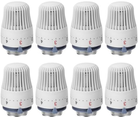 8 Stück Heizkörper Thermostatkopf,Heizkörperventil für Gewinde M30x1,5,Thermostat Heizung,Thermostat-Kopf,Thermostatkopf Ersatzkopf,Heizungsthermostat,Heizkörperthermostat für Zuhause Büro