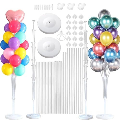 LUKIUP 2 Pezzi Palloncino Supporto Kit, Supporto per Palloncini da Tavolo, Porta Palloncini Riutilizzabile, Kit Supporto Palloncini per Compleanno, Nozze, Feste Decorazione