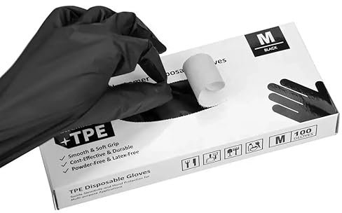 Gedikum Blaue Einmalhandschuhe Einweg TPE puderfrei & latexfrei, Handschuhe puderfrei, latexfrei, hypoallergen(100, M)