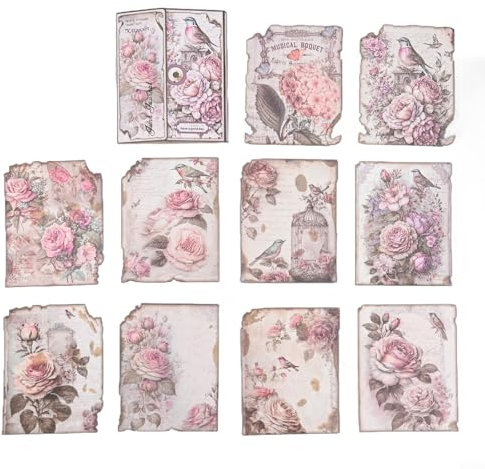 Fogli di carta vintage, confezione da 30 pezzi, perfetti per scrapbooking e artigianato (6 rosa rosa)