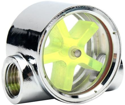 Wasserdurchflussmesser Durchflussmesser Wasserkühlung Durchflussanzeige Messgerät Kupfer Verchromt 2 Wege G1/4 Gewinde Filteranzeige Sensor Messwerkzeug Stabil und zuverlässig