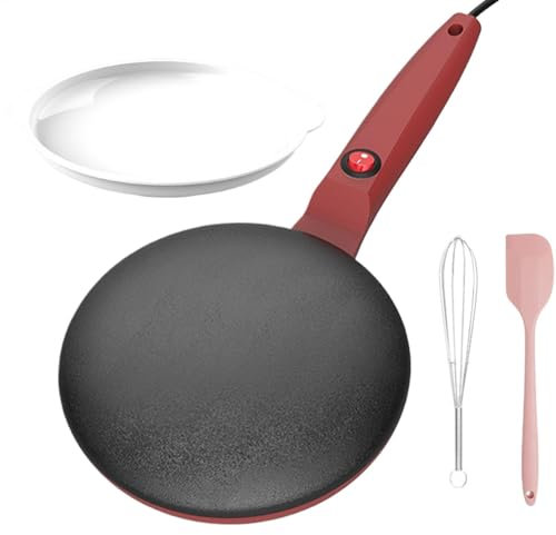 Uhngw Crêpes-, elektrischer Crêpes-Maker, Frühstückspfanne, 7,8 Zoll automatische Temperaturregelung Instant Crêpe Maker elektrische Crêpe Maker Maschine antihaftbeschichtet zum Kochen