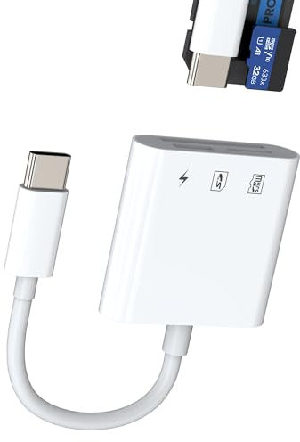 Lecteur Carte USB C vers SD Micro SD Cart Reader Type C Port Charge Adaptateur pour iphone16 15 Compatible avec Samsung pour Apple pour ipad Macbook TF Mémoire Compact Photo Externe Appareil PC