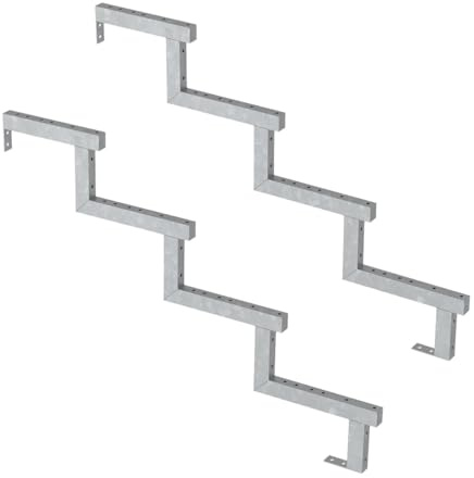 Vinuovo - 2er Stahl Treppenwange 4 Stufen Höhe 68cm - Tiefe 103cm