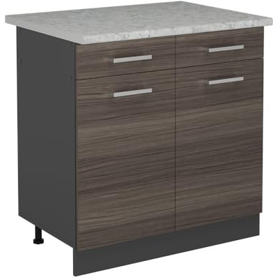 Vicco Mueble bajo de Cocina R-Line, Gris Noble, 80 cm ET Mármol