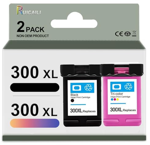 300XL Wiederaufbereitete Tintenpatrone für HP 300 XL für PhotoSmart C4680 C4780 DeskJet F4580 F2480 F2400 F2420 F4500 D5560 Envy 100 120 Drucker (2 PCAK-1BK1C)