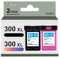 300XL Wiederaufbereitete Tintenpatrone für HP 300 XL für PhotoSmart C4680 C4780 DeskJet F4580 F2480 F2400 F2420 F4500 D5560 Envy 100 120 Drucker (2 PCAK-1BK1C)