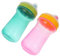 JOINPAYA 2piezas Tazas De Aprendizaje Para Bebés Vaso Antiderrame De Silicona y Botellas De Agua Seguras Para Niño Niña De Meses Atractivos