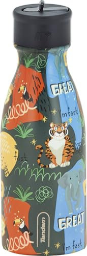 Tandem Botella Térmica 350ml, SELVA Acero Inoxidable, Doble Pared, Sin BPA, Antigoteo, Mantiene Frío 24h, Calor 12h